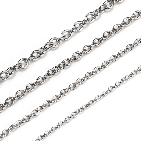 Stainless Steel O-Chain Cross Chain DIY Bracelet Necklace Jewelry Making Accessories Fashion Metal Link Chain Linkage