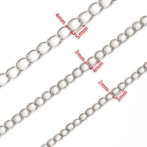 Stainless Steel Oval Link Chain For DIY Jewelry Making Necklace Bracelet Extension Electroplated 18K Gold Craft Supplies