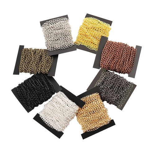 Iron Metal Chain Spool For DIY Jewelry Making Necklace Bracelet Anklet Craft Cable Link Multi Color Metal Spool Handmade Accessories