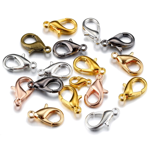 Alloy Lobster Clasps Necklace Bracelet Connectors Jewelry Making Findings DIY Craft Supply Assorted Metallic Colors