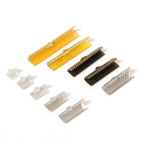 Zinc Alloy Ribbon End Caps Multicolor Crimp Ends Fasteners For Ribbon Leather Cord DIY Jewelry Making Findings Accessories