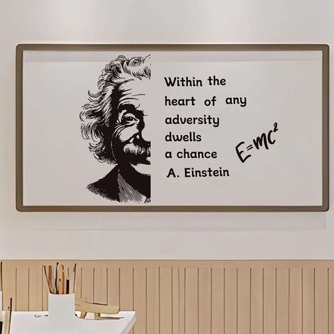 Albert Einstein Zitat Wandtattoo Inmitten Jeder Schwierigkeit Liegt Eine Chance E=mc2 Physik PVC Aufkleber Für Arbeitszimmer