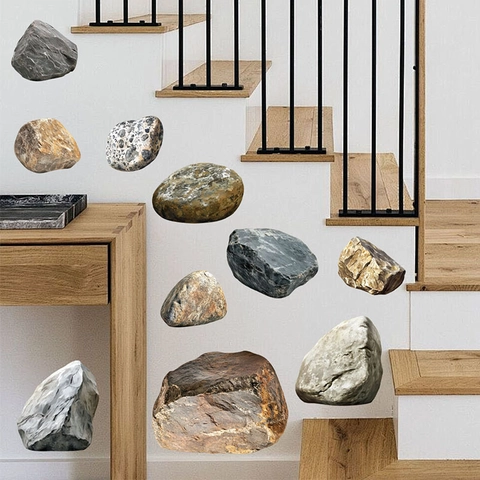 Pegatina de Pared con Textura de Piedra 3D Simulación PVC Autoadhesiva Impermeable Papel Tapiz de Roca para Sala de Estar Dormitorio Decoración