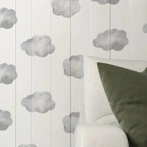 Pegatinas de Pared de Nubes Grises de Acuarela PVC Impermeable Removible DIY Calcomanías Para Dormitorio Infantil Decoración