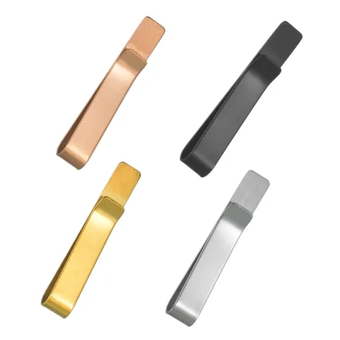 Minimalist Stainless Steel Tie Clip For Men Brushed Metal Laser Engraving Solid Color Business Suit Accessory Wedding Party Jewelry