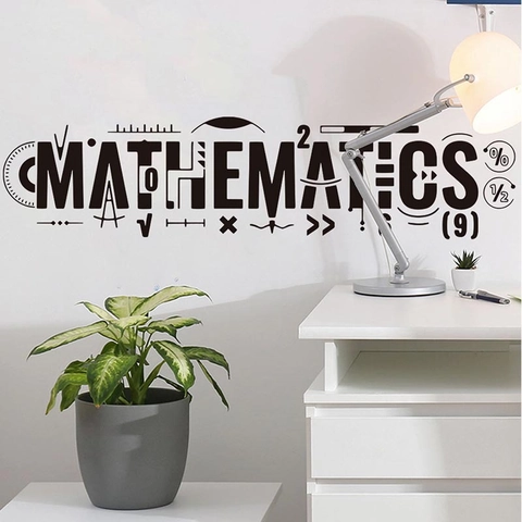 Mathematik Wandaufkleber Schwarz PVC Pädagogisches Wandtattoo Mathematische Symbole Klassenzimmer Arbeitszimmer Büro Wanddeko