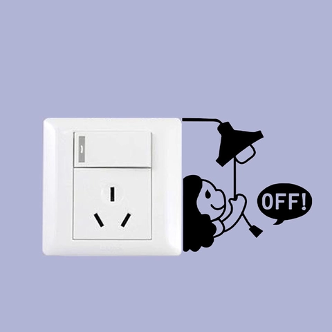 Kreative Cartoon Mädchen Lichtschalter Aufkleber PVC Wandtattoo Für Schlafzimmer Badezimmer Wohnkultur Minimalistisch Silhouette Aufkleber