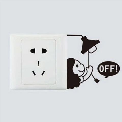 Kreative Cartoon Mädchen Lichtschalter Aufkleber PVC Wandtattoo Für Schlafzimmer Badezimmer Wohnkultur Minimalistisch Silhouette Aufkleber