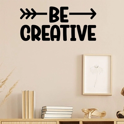 Be Creative Englische Buchstaben Wandtattoo Minimalistisch Schwarz PVC Vinyl Aufkleber Für Wohnzimmer Schlafzimmer Wanddeko