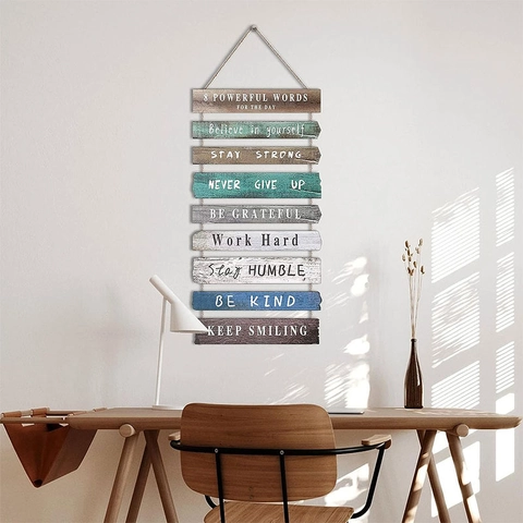 Motivational Wood Look PVC Wall Decal Inspirational Quote Lettering Sticker For Living Room Home Office Decorative Art