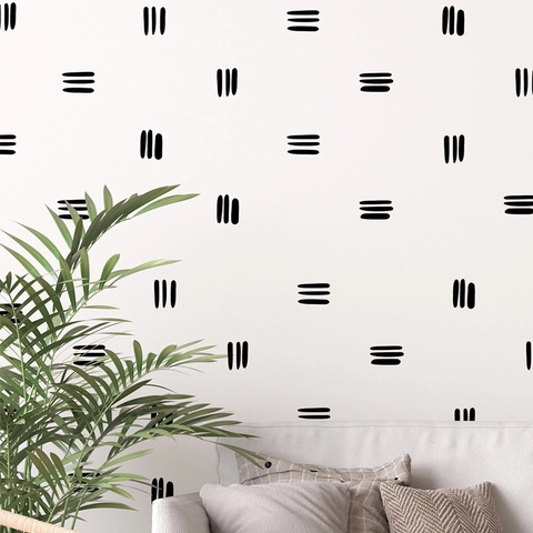Minimalistische Schwarze Linien Wandaufkleber Nordische Geometrische PVC Aufkleber Selbstklebend Wandkunst Für Wohnzimmer