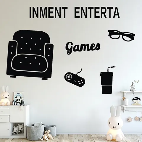 Moderne Gaming Wandsticker Game Controller Sofa Silhouette PVC DIY Deko Wandbild Für Wohnzimmer Schlafzimmer Kinderzimmer Deko