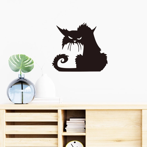 Halloween Gruselige Schwarze Katze Silhouette Wandaufkleber PVC Selbstklebend Gotische Katze Aufkleber Für Wohnzimmer Schlafzimmer