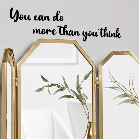 Adesivo da Parete Con Citazione Ispiratrice in Inglese in PVC Scritta Rimovibile Minimalista per Decorazione Specchio Camera da Letto Bagno