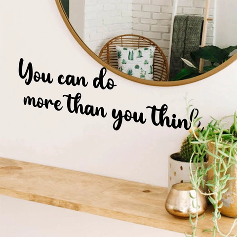 Adesivo da Parete Con Citazione Ispiratrice in Inglese in PVC Scritta Rimovibile Minimalista per Decorazione Specchio Camera da Letto Bagno