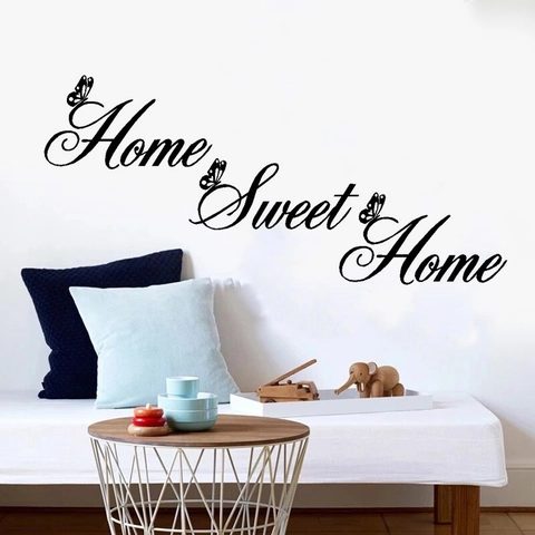 Home Sweet Home Schmetterling Wandtattoo Abnehmbarer PVC Inspirierender Spruch Wandaufkleber Für Wohnzimmer Schlafzimmer Deko