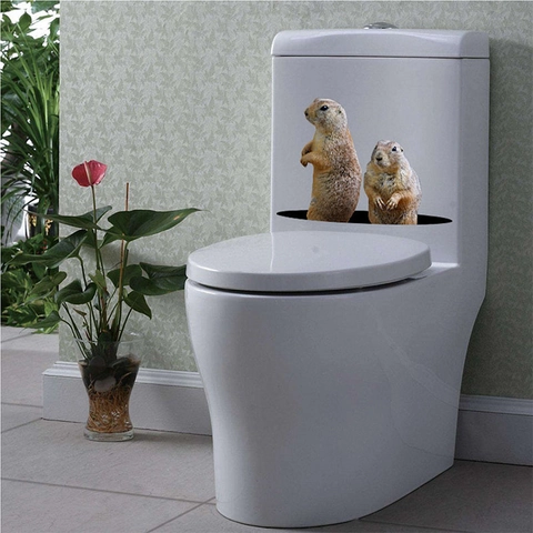 Realistisches Dreidimensionales Murmeltier Wandtattoo Abnehmbarer PVC Dekorative Aufkleber Für Badezimmer Wohnzimmer Wanddekoration