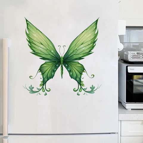 Green Butterfly Fairy Wall Sticker PVC Nordic Style Removable Decal For Bedroom Kitchen Living Room Home Decoration Mural