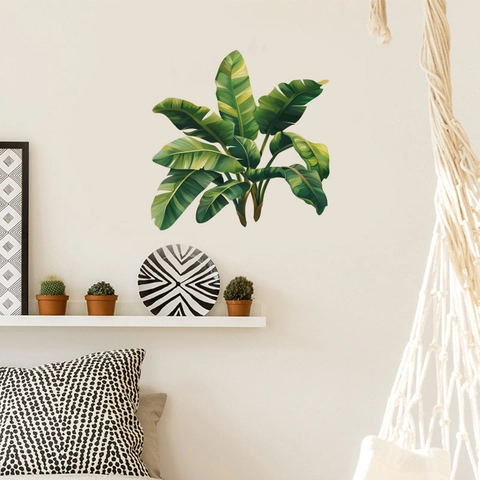 Tropische Monstera Groene Bladeren Muurstickers PVC Verwijderbare Zelfklevende Planten Decals Voor Woonkamer Kantoor