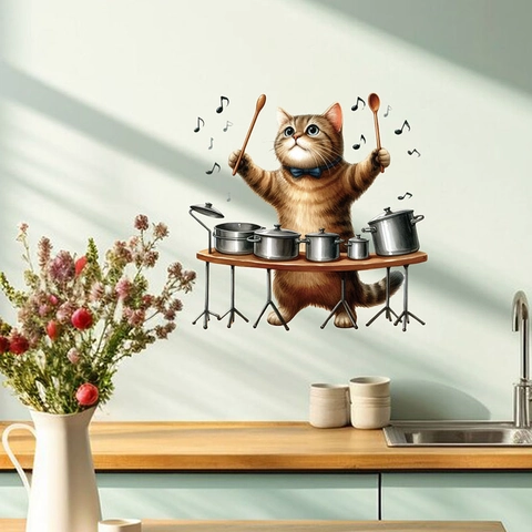 Lustige Cartoon Katze Wandaufkleber Abnehmbare PVC Tier Aufkleber Für Wohnzimmer Schlafzimmer Küche Haus DIY Kunst Dekoration