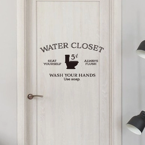 Adesivo Murale Regole del Bagno Water Closet PVC Rimovibile Decalcomania Porta Toilette Tirare Sempre lo Sciacquone Insegna