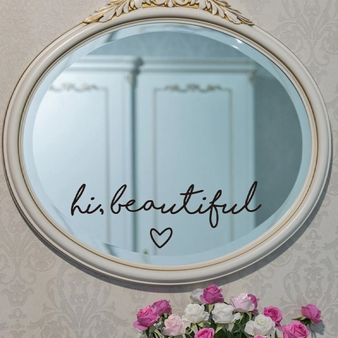 Minimalistischer Schwarzer Englischer Zitat Wandsticker Abnehmbares Spiegel-Dekor Für Badezimmer Toilettendekoration Wasserdichte Wandkunst