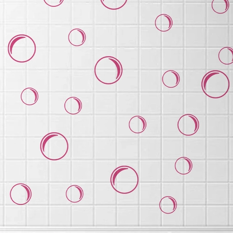 Adesivi Murali con Motivo a Bolle Rosa PVC Removibili Autoadesivi Decalcomanie da Parete per Soggiorno Camera da Letto Bagno Casa