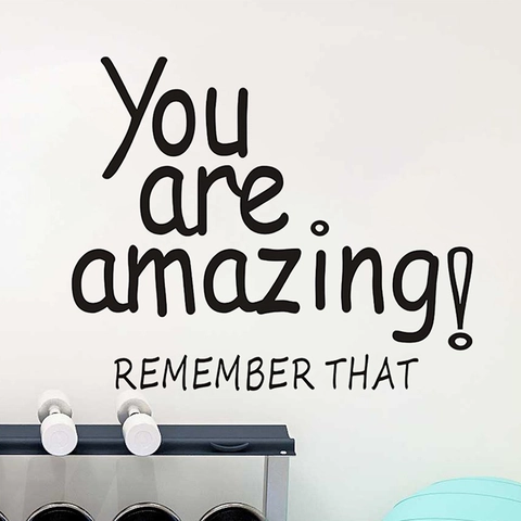 Inspirational Quote You Are Amazing Removable Wall Decal Black PVC Vinyl Lettering Sticker For Gym Office Living Room Decor