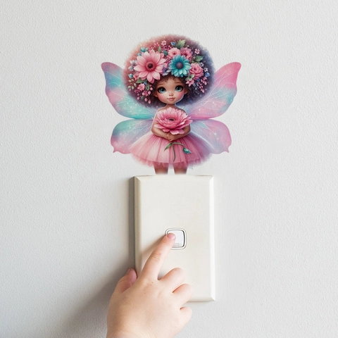 Cartoon Schmetterling Fee Lichtschalter Aufkleber Wasserdicht PVC Abnehmbare Wandtattoo Für Wohnzimmer Schlafzimmer Kinderzimmer Home Dekor Kunst