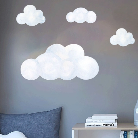 Aquarell Hellblau Wolke Wandtattoo Abnehmbare PVC Aufkleber Für Wohnzimmer Schlafzimmer Kinderzimmer Home Decor DIY Kunst