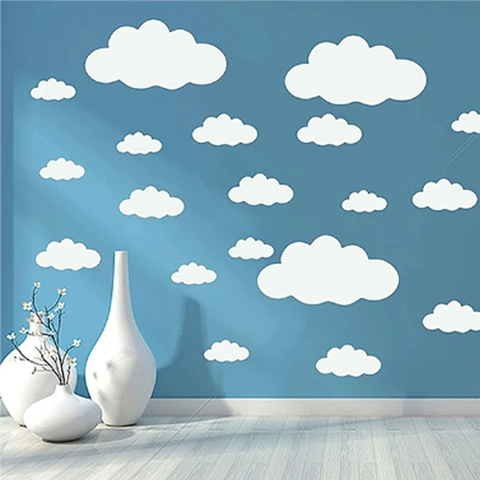 Weiße Wolken Wandaufkleber DIY Abnehmbare PVC Selbstklebende Wandtattoos Für Kinderzimmer Nordic Style Home Decor