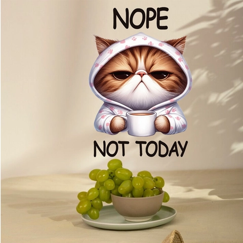 Grappige Cartoon Grumpy Cat Muurstickers Afneembare PVC Dierensticker Met Engelse Zinnen Voor Slaapkamer Woonkamer Decoratie