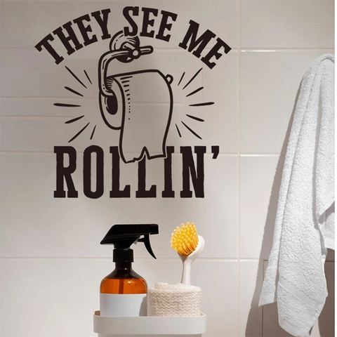 Divertenti Adesivi Murali per Bagno in PVC Rimovibili Decalcomanie per Toilette Citazioni Umoristiche per Decorazione Domestica