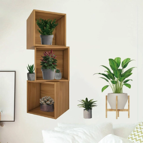 3D Topfpflanzen Grünpflanzen Wandaufkleber PVC Wasserdicht Selbstklebend Grün Pflanze Deko Aufkleber Für Wohnzimmer Schlafzimmer