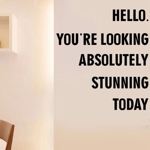 Modern Minimalist PVC Inspirational English Quotes Wall Sticker Removable Hello Stunning Lettering Decal Home Room Decor