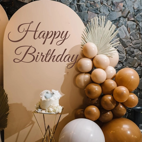 Adesivo da Parete Happy Birthday in PVC Removibile Lettere Decorative per Festa di Compleanno Soggiorno Camera da Letto Marrone Oro