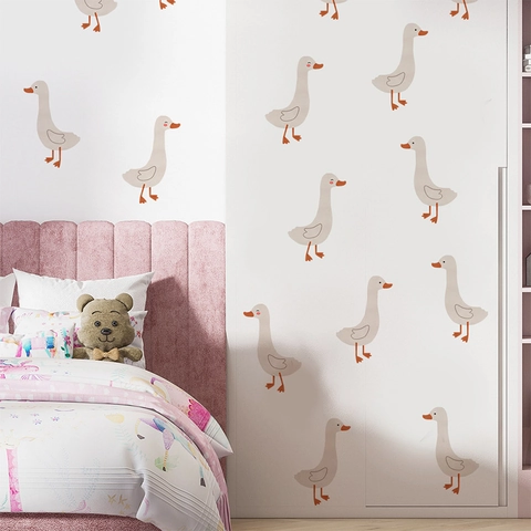 Pegatinas de Pared Ganso Dibujos Animados PVC Impermeable Calcomanías Removibles para Habitación Niños Decoración Hogar
