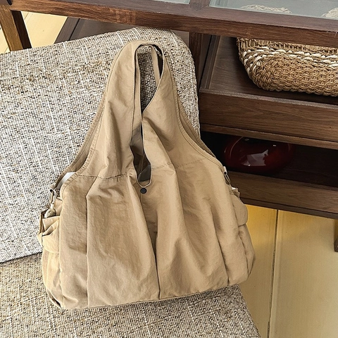 Große Kapazität Nylon Plissee Schultertasche Für Damen Leichtgewicht Multi Tasche Tote Tasche Lässig Pendler Handtasche