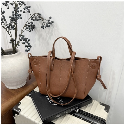 Women's Fashion PU Pebbled Leather Tote Bag Contrast Stitching Large Capacity Shoulder Underarm Bag Daily Commuting Handbag