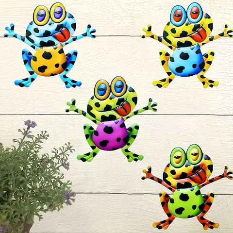 Adesivi Murali a Forma di Rana Colorata in Cartone Animato PVC Rimovibili DIY Decalcomanie Animali per Soggiorno Camera Bambini