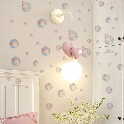 Ocean Watercolor Colorful Bubble Wall Decals Iridescent Soap Bubble Wall Stickers For Kids Bathroom Bedroom Nursery Room Decor