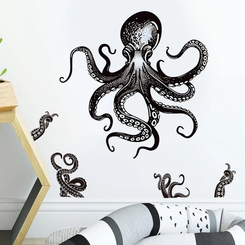 Octopus Muursticker PVC Verwijderbaar DIY Oceaan Leven Muurschildering Decor Voor Woonkamer Slaapkamer Badkamer Huis Muurkunst