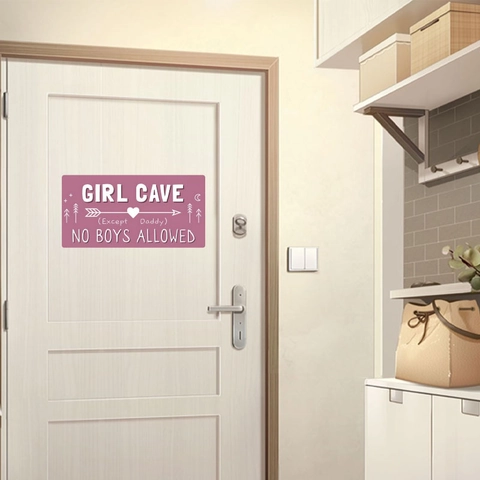 Adesivo da Parete in PVC Nordico Motivo GIRL CAVE LITTLE MAN CAVE Autoadesivo Rimovibile Decorazione Porta Camera Bambini