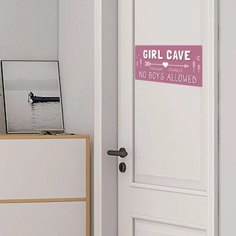 Adesivo da Parete in PVC Nordico Motivo GIRL CAVE LITTLE MAN CAVE Autoadesivo Rimovibile Decorazione Porta Camera Bambini