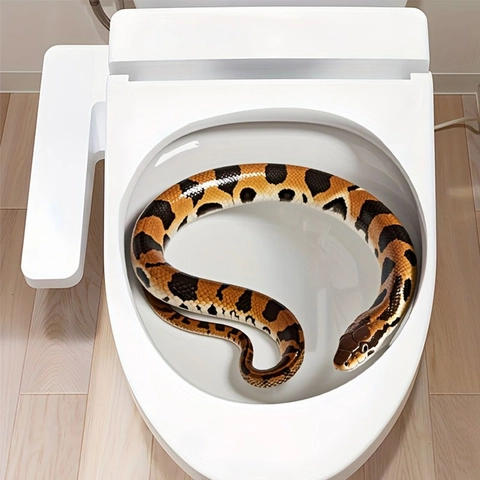 3D Realista Serpiente Adhesivo para Inodoro Baño PVC Removible Impermeable Calcomanía Pared Broma Decoración Minimalista Marrón