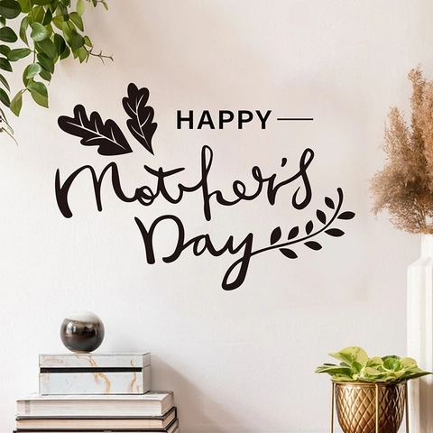 Alles Gute Zum Muttertag Wandtattoo PVC Selbstklebend Abnehmbar Blätter Dekoration Für Wohnzimmer Schlafzimmer Wandbild Deko