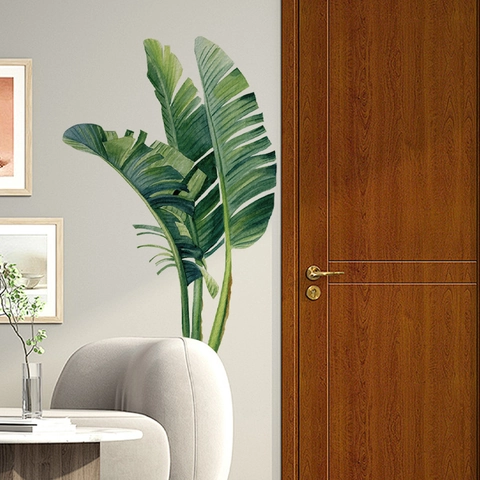 Adesivo Murale Foglie di Palma Tropicale PVC Autoadesivo Rimovibile Pianta Verde Murale Decalcomania Per Soggiorno Camera da Letto Arredamento