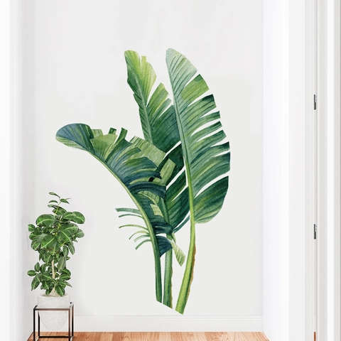 Adesivo Murale Foglie di Palma Tropicale PVC Autoadesivo Rimovibile Pianta Verde Murale Decalcomania Per Soggiorno Camera da Letto Arredamento
