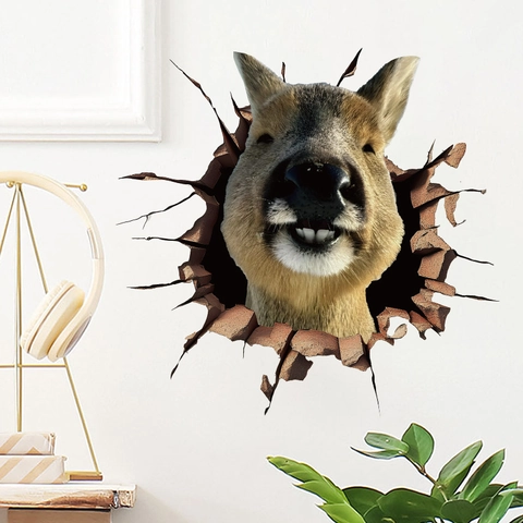 3D Kreative Capybara Wandaufkleber Wanddurchbruch Abnehmbar PVC Wasserdicht Toilettenaufkleber Für Badezimmer Haus Dekor