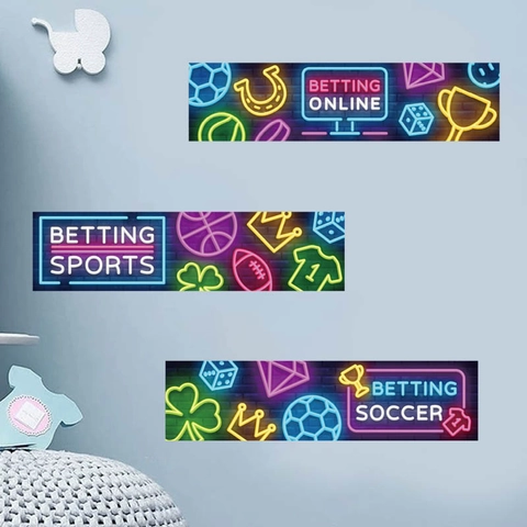 Neon Sport Wedden Muurstickers Verwijderbare PVC Decals Voor Game Room Slaapkamer Woonkamer Huis Decoratie Muurschildering